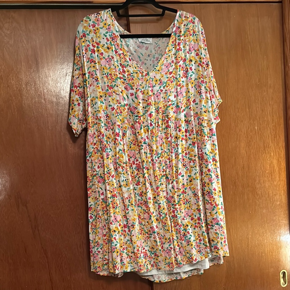 Emily Wonder Colorful Floral V-Neck Dress
